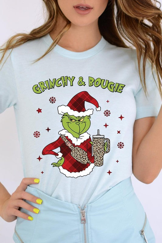 Grinchy and Bougie Unisex Christmas Tee